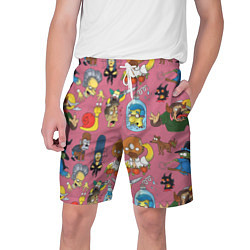 Шорты на шнурке мужские Персонажи Симпсонов - horror pattern, цвет: 3D-принт