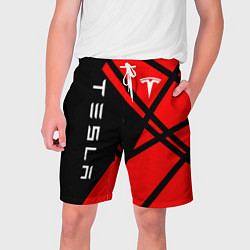Мужские шорты Тесла - Красная абстракция