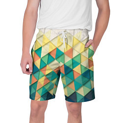 Шорты на шнурке мужские Мозаичный градиент, цвет: 3D-принт