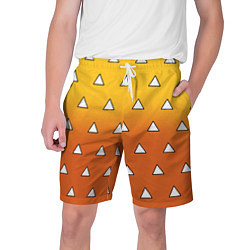 Мужские шорты Оранжевое кимоно с треугольниками - Зеницу клинок