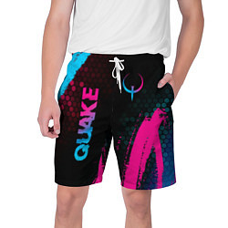 Мужские шорты Quake - neon gradient: надпись, символ