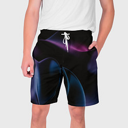 Шорты на шнурке мужские Абстрактные фиолетовые волны, цвет: 3D-принт
