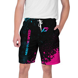 Шорты на шнурке мужские Need for Speed - neon gradient: надпись, символ, цвет: 3D-принт