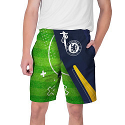 Шорты на шнурке мужские Chelsea football field, цвет: 3D-принт