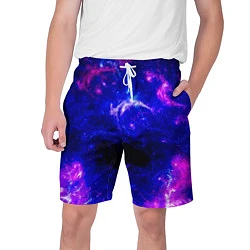 Шорты на шнурке мужские Неоновый космос со звездами, цвет: 3D-принт