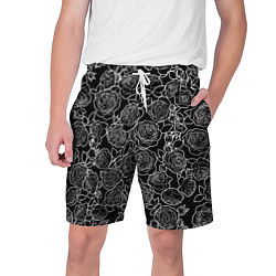 Мужские шорты Чайная роза: Черно белыи принт