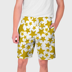 Шорты на шнурке мужские Жёлтые звезды, цвет: 3D-принт