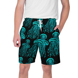 Шорты на шнурке мужские Неоновые медузы, цвет: 3D-принт