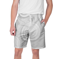 Мужские шорты Серый фон и абстрактные белые объёмные окружности