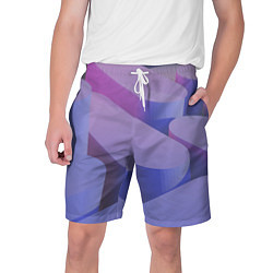 Шорты на шнурке мужские Абстрактные фиолетовые прямоугольники со скругленн, цвет: 3D-принт