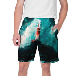 Шорты на шнурке мужские Бушующее море, цвет: 3D-принт