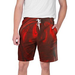 Шорты на шнурке мужские Темно красные волны, цвет: 3D-принт