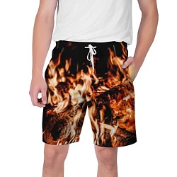 Шорты на шнурке мужские Огонь-пламя, цвет: 3D-принт