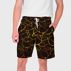 Шорты на шнурке мужские Растресканная поверхность магмы, цвет: 3D-принт