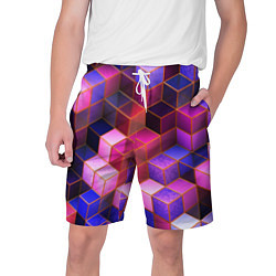 Шорты на шнурке мужские Цветные кубики, цвет: 3D-принт