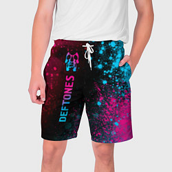 Мужские шорты Deftones - neon gradient: по-вертикали
