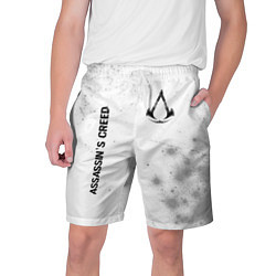 Шорты на шнурке мужские Assassins Creed glitch на светлом фоне: надпись, с, цвет: 3D-принт