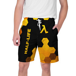 Мужские шорты Half-Life - gold gradient: надпись, символ
