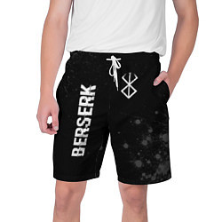 Мужские шорты Berserk glitch на темном фоне: надпись, символ