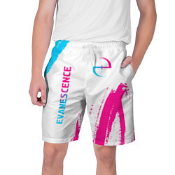Мужские шорты Evanescence neon gradient style: надпись, символ