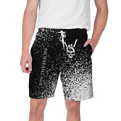 Шорты на шнурке мужские Joy Division и рок символ на темном фоне, цвет: 3D-принт