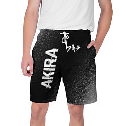 Мужские шорты Akira glitch на темном фоне: надпись, символ