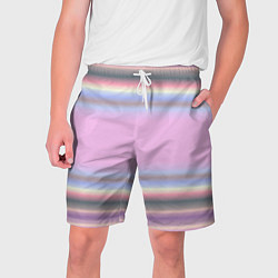 Шорты на шнурке мужские Сиреневые полосы, цвет: 3D-принт