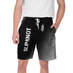 Мужские шорты Slipknot glitch на темном фоне: надпись, символ