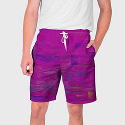 Шорты на шнурке мужские Фиолетово византийский глитч, цвет: 3D-принт