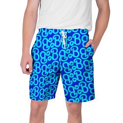 Шорты на шнурке мужские Логотип Барби - синий паттерн, цвет: 3D-принт