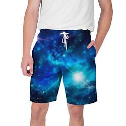 Шорты на шнурке мужские Звёздный космос чёрно-синий, цвет: 3D-принт