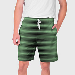 Шорты на шнурке мужские Зеленый полосатый градиент, цвет: 3D-принт