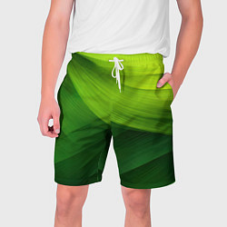 Шорты на шнурке мужские Зеленая абстракция, цвет: 3D-принт
