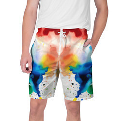 Шорты на шнурке мужские Цветная монотипия - поп-арт, цвет: 3D-принт
