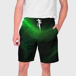 Шорты на шнурке мужские Зеленое свечение абстракция, цвет: 3D-принт