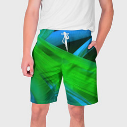 Шорты на шнурке мужские Blue green abstract, цвет: 3D-принт