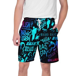 Шорты на шнурке мужские Billie Eilish neon pattern, цвет: 3D-принт