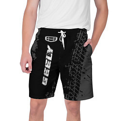 Мужские шорты Geely speed на темном фоне со следами шин: по-верт