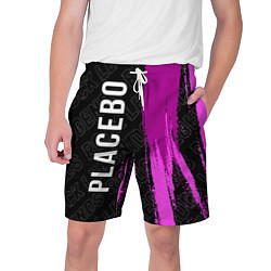 Шорты на шнурке мужские Placebo rock legends по-вертикали, цвет: 3D-принт