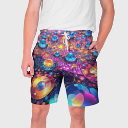 Шорты на шнурке мужские Разноцветная декоративная абстракция, цвет: 3D-принт