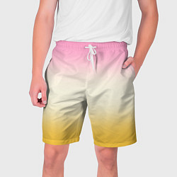 Шорты на шнурке мужские Розовый бежевый желтый градиент, цвет: 3D-принт
