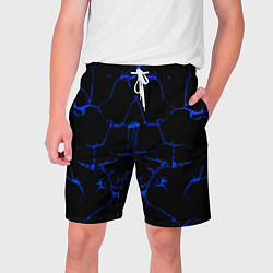 Шорты на шнурке мужские Синие трещины узоры, цвет: 3D-принт