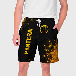 Шорты на шнурке мужские Pantera - gold gradient вертикально, цвет: 3D-принт