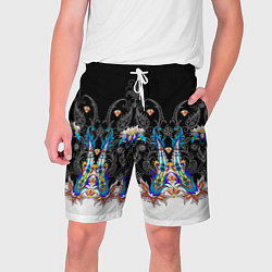 Шорты на шнурке мужские Узор цветочный сказочный, цвет: 3D-принт