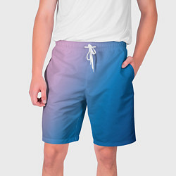 Шорты на шнурке мужские Розово-синий диагональный градиент, цвет: 3D-принт