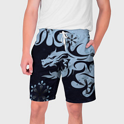 Шорты на шнурке мужские Дракон со снежинками, цвет: 3D-принт