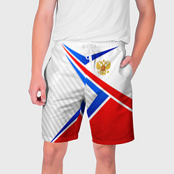 Мужские шорты Герб РФ - классические цвета флага