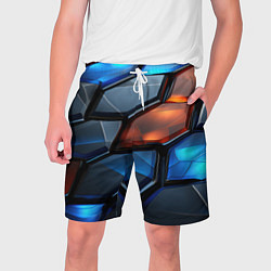 Шорты на шнурке мужские Прозрачные абстрактные плиты, цвет: 3D-принт