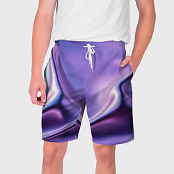 Шорты на шнурке мужские Голография - изгибающийся металлический фиолетовый, цвет: 3D-принт