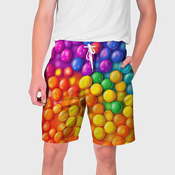 Шорты на шнурке мужские Разноцветные шарики, цвет: 3D-принт